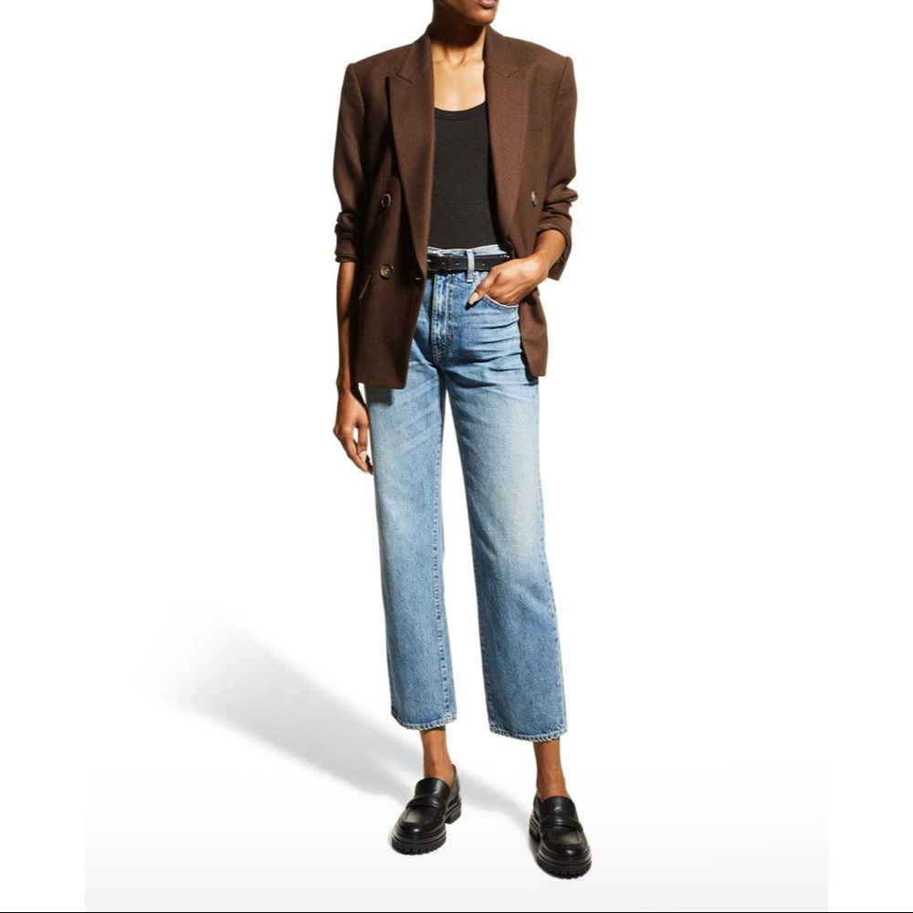 SLVRLAKE Sophie Straight Leg Relaxed Fit Jeans Thunder Road Blue Size 31 NWT